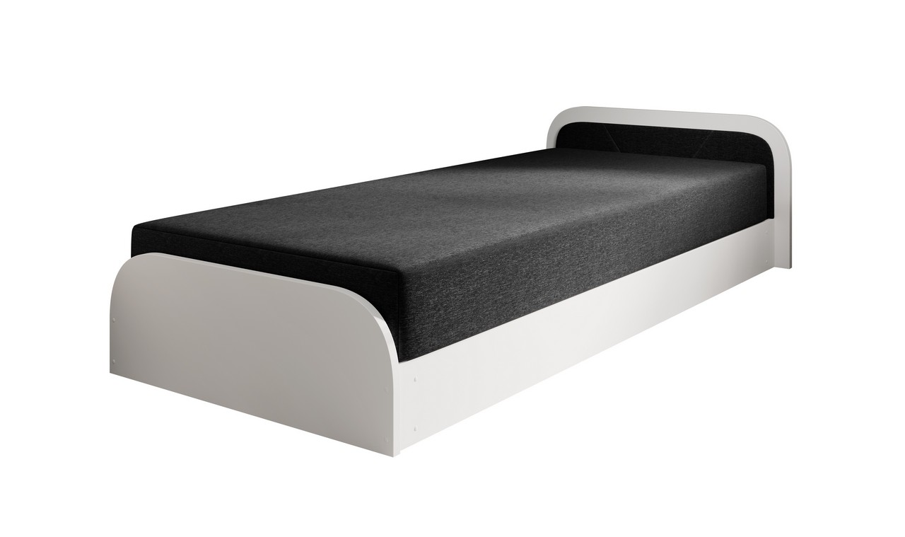 E-shop ArtElta Jednolôžková posteľ PARYS biela | 80 x 190 cm Farba: Pravá / Sawana 14