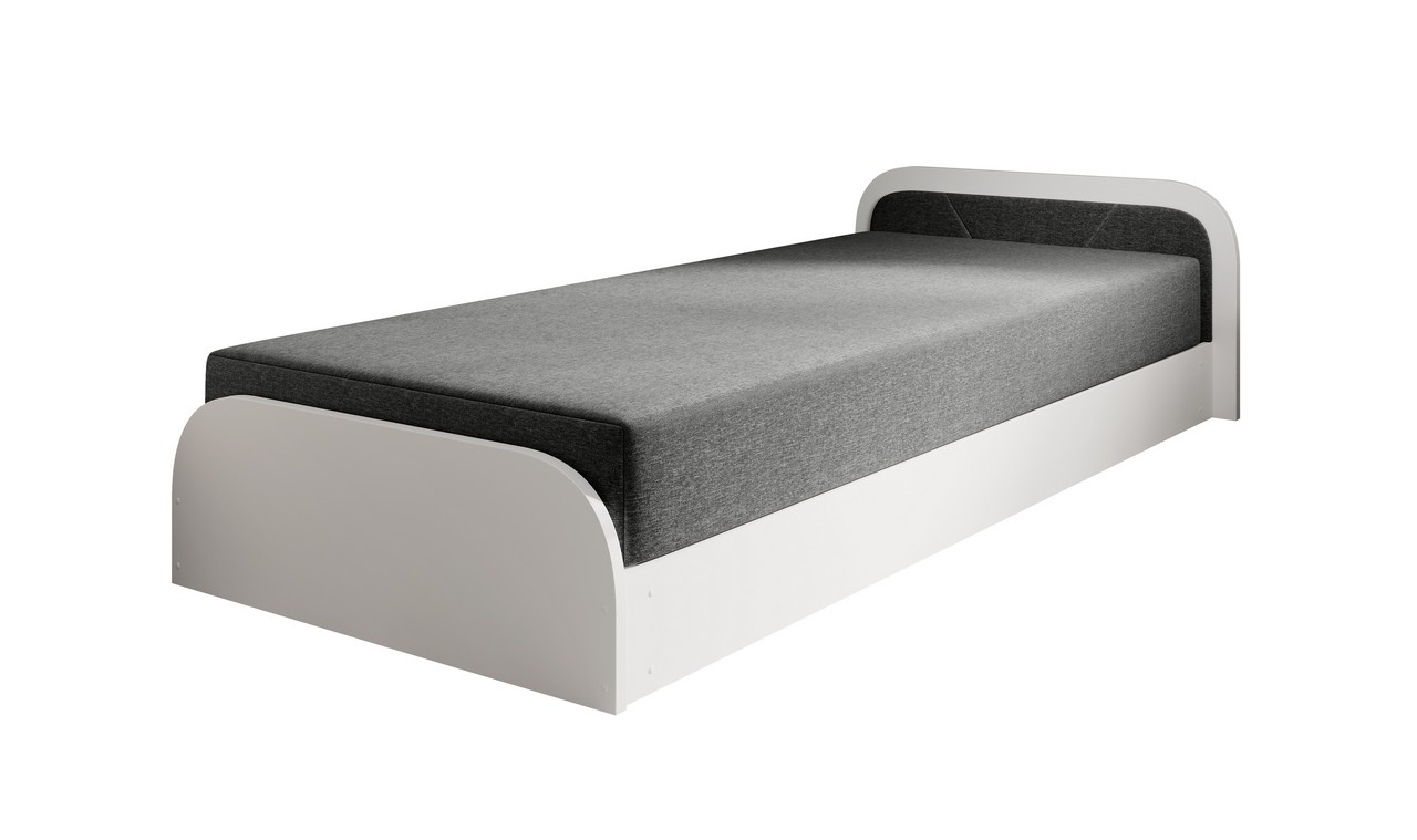 E-shop ArtElta Jednolôžková posteľ PARYS biela | 80 x 190 cm Farba: Pravá / Sawana 21