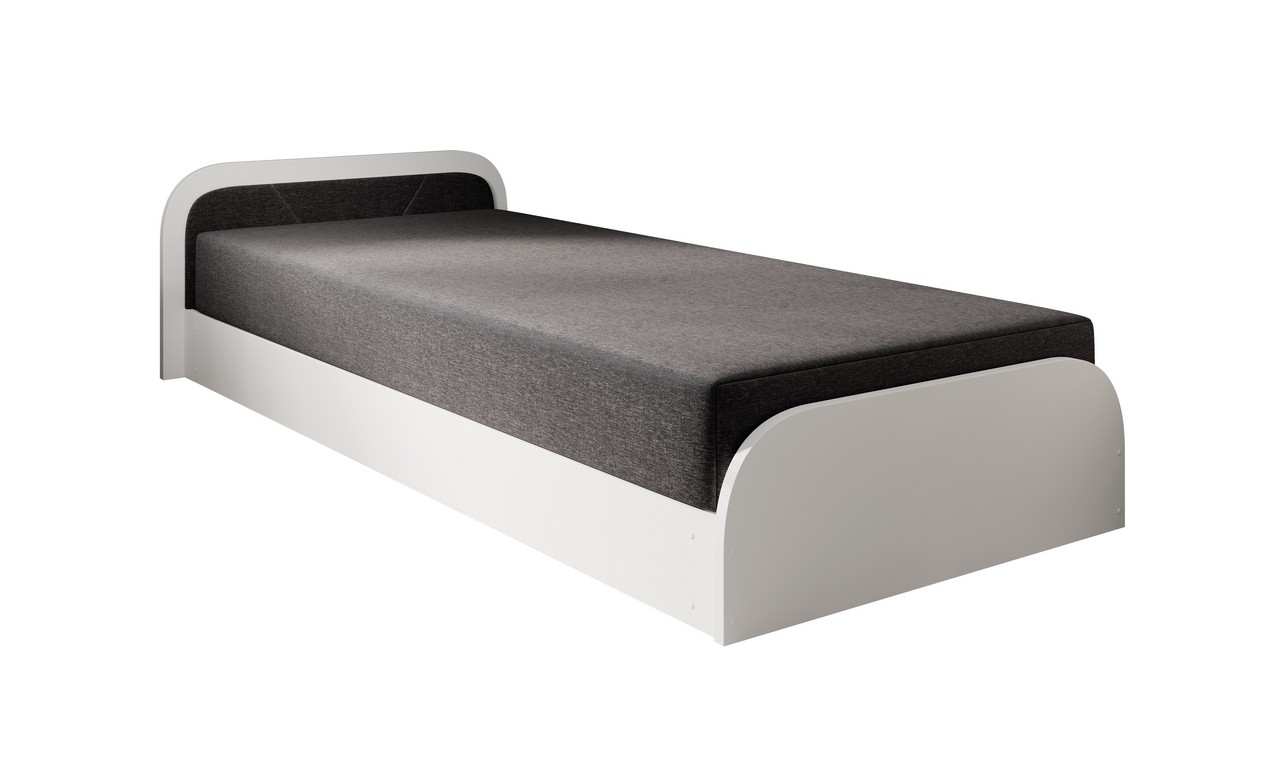 E-shop ArtElta Jednolôžková posteľ PARYS biela | 80 x 190 cm Farba: Ľavá / Sawana 05