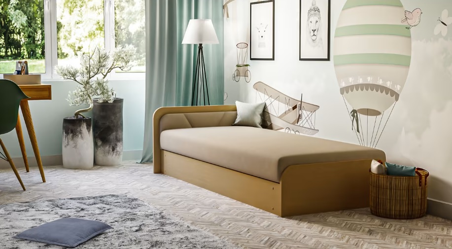 E-shop ArtElta Jednolôžková posteľ PARYS hnedá | 80 x 190 cm Farba: Alova 66, Prevedenie: ľavé