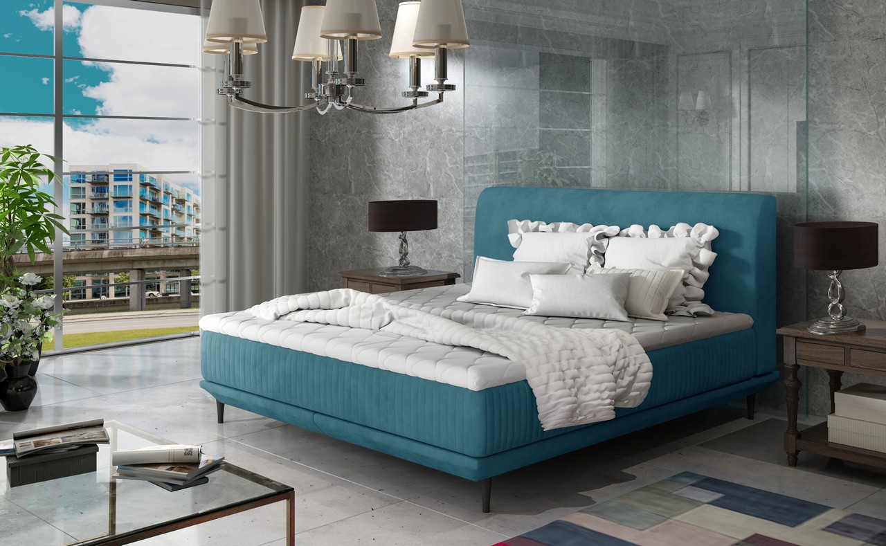 ArtElta Manželská posteľ ASTERIA | 140 x 200 cm Farba: Modrá / Jasmine 85