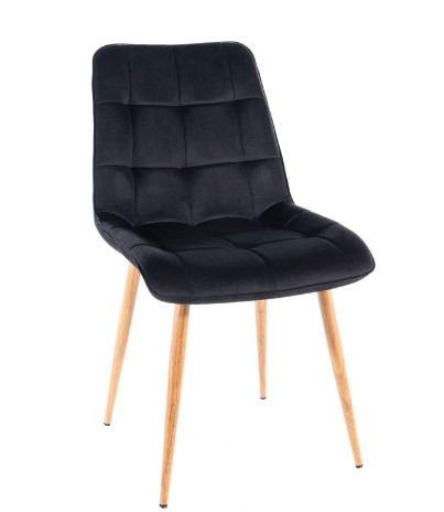 E-shop Signal Jedálenská stolička CHIC D VELVET | drevené nohy Farba: Čierna / Bluvel 19