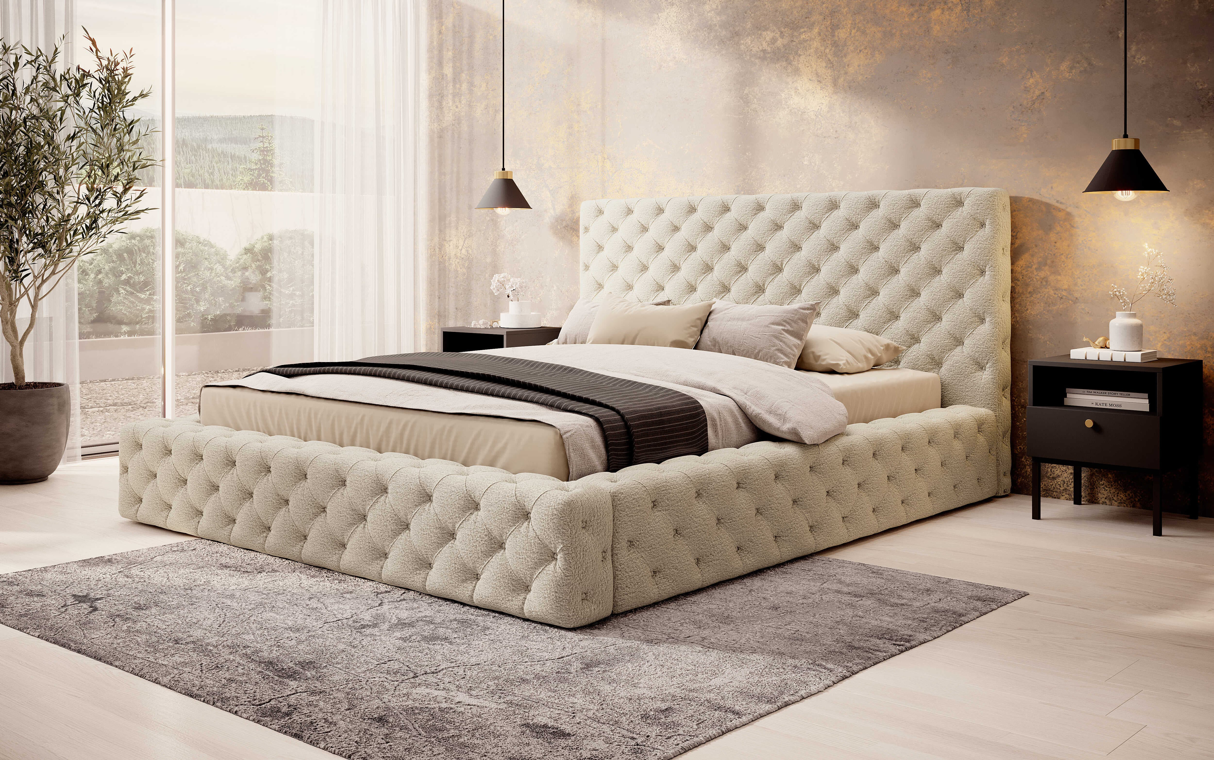 ArtElta Manželská posteľ PRINCCE | 160 x 200 cm Farba: Royal 18