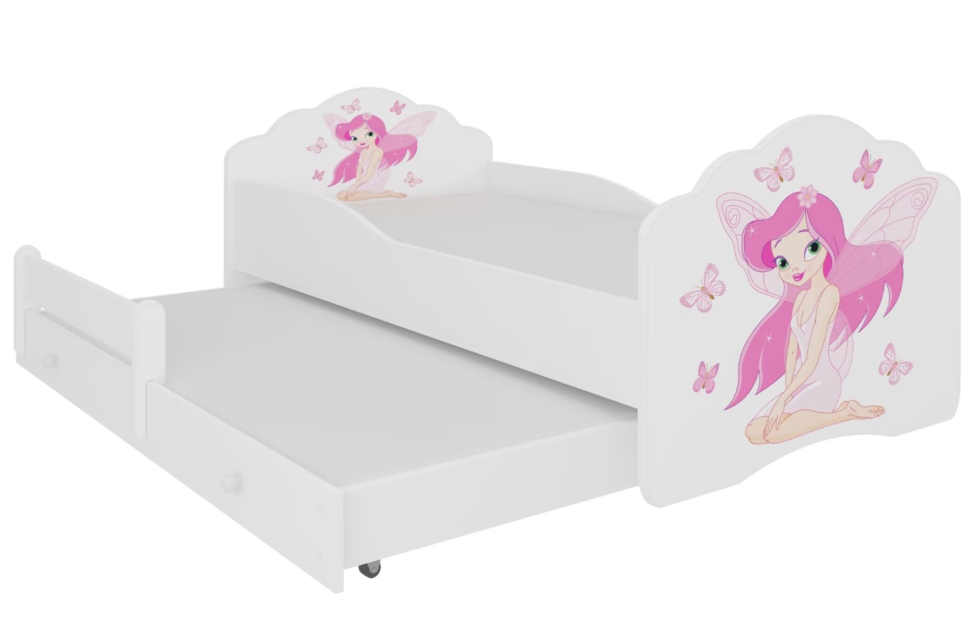 E-shop ArtAdrk Detská posteľ CASIMO II | s prístelkou Prevedenie: Dievča s krídlami