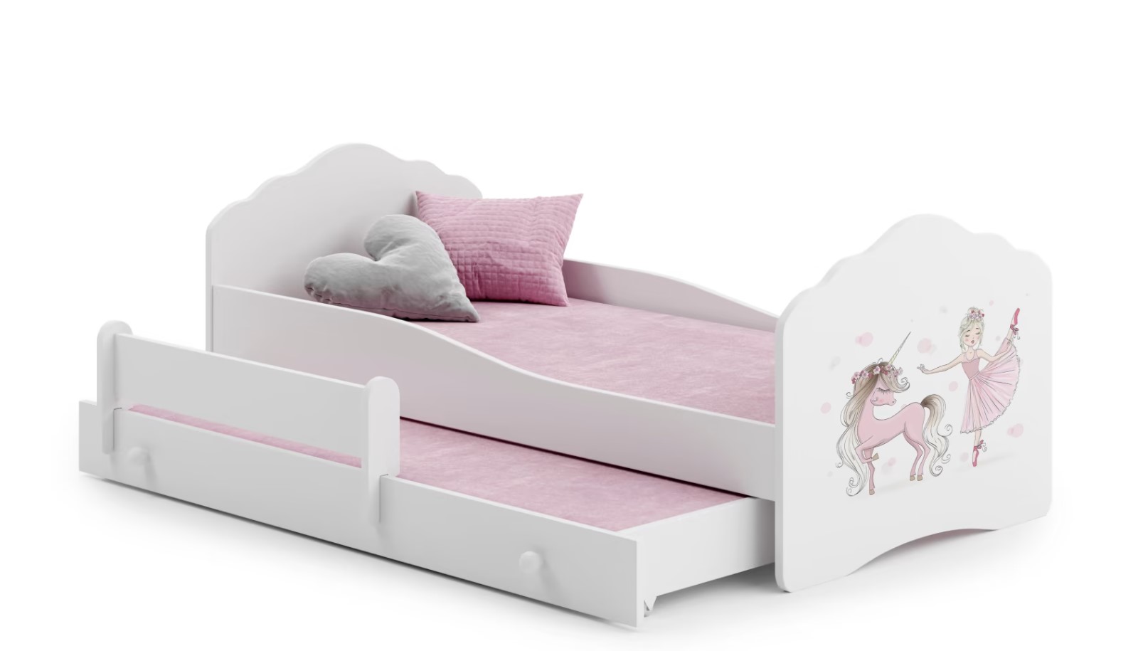 E-shop ArtAdrk Detská posteľ CASIMO II | s prístelkou Prevedenie: Balerína s jednorožcom