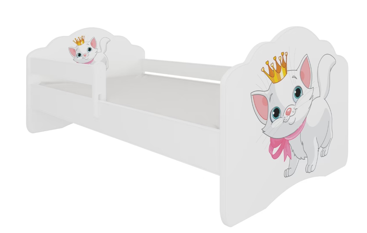E-shop ArtAdrk Detská posteľ CASIMO | so zábranou Prevedenie: Mačička