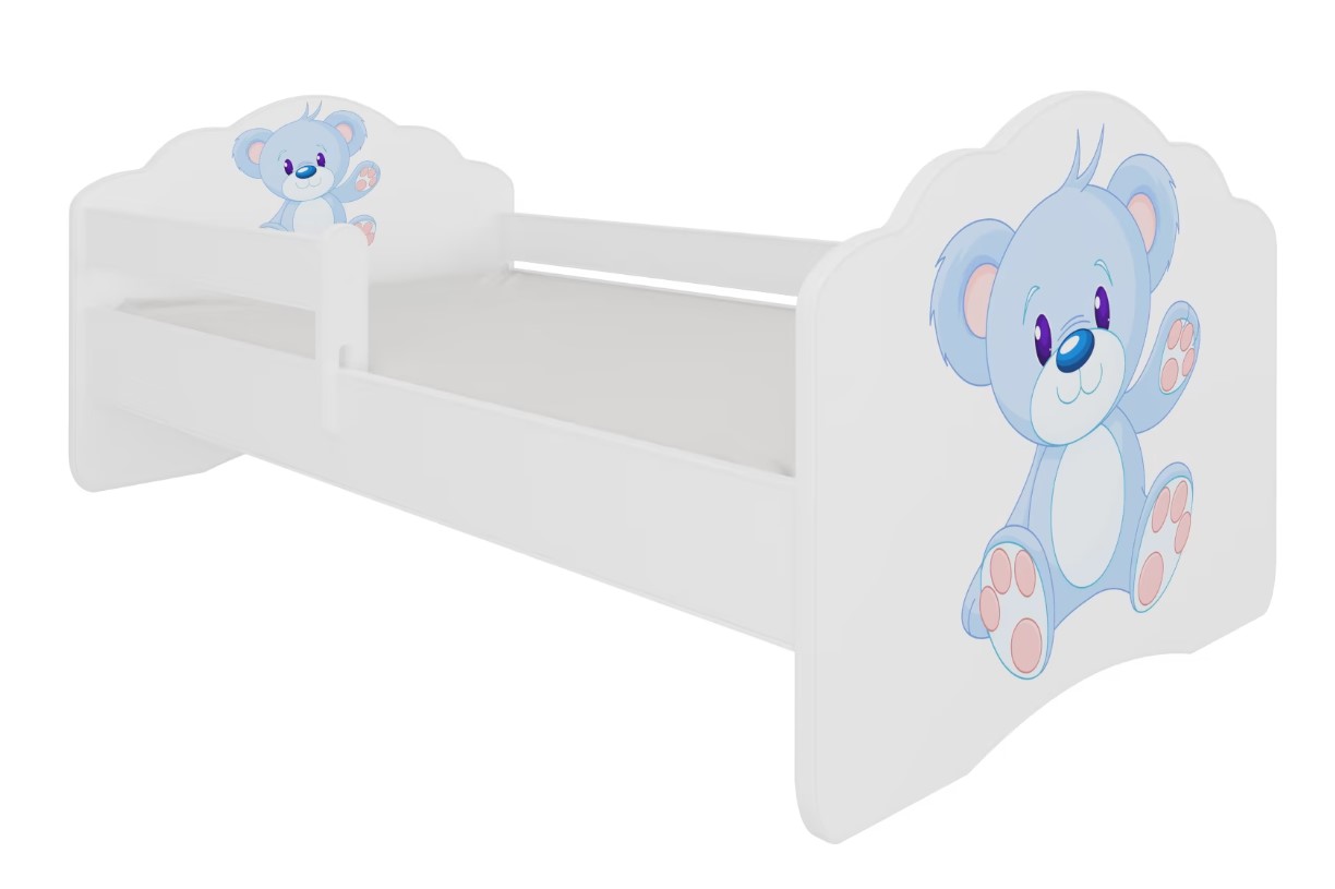 E-shop ArtAdrk Detská posteľ CASIMO | so zábranou Prevedenie: Modrý macko