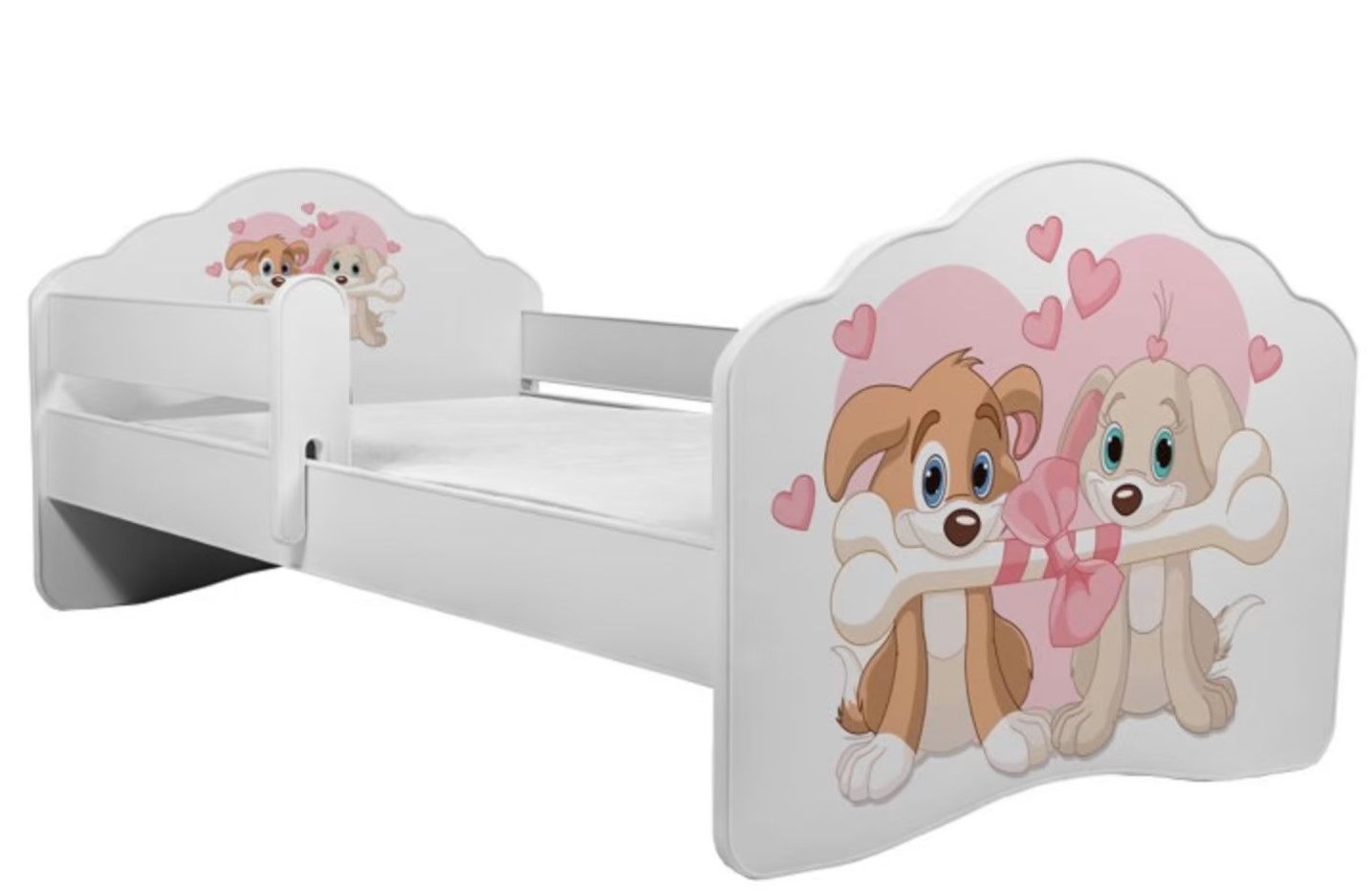 E-shop ArtAdrk Detská posteľ CASIMO | so zábranou Prevedenie: Dva psíky