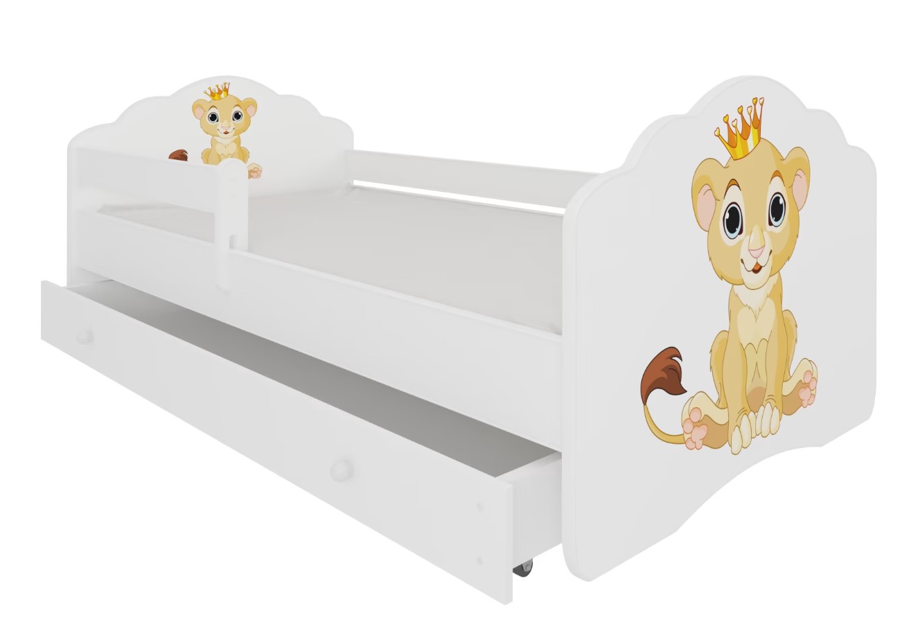 E-shop ArtAdrk Detská posteľ CASIMO | so zásuvkou a zábranou Prevedenie: Levík