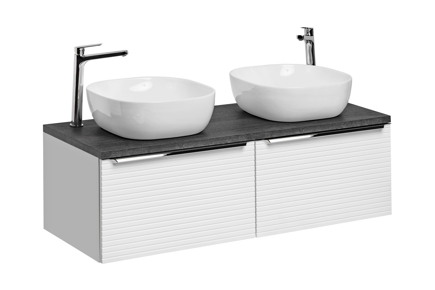 ArtCom Kúpeľňová skrinka s umývadlom a doskou LEONARDO White DU120/1 | 120 cm