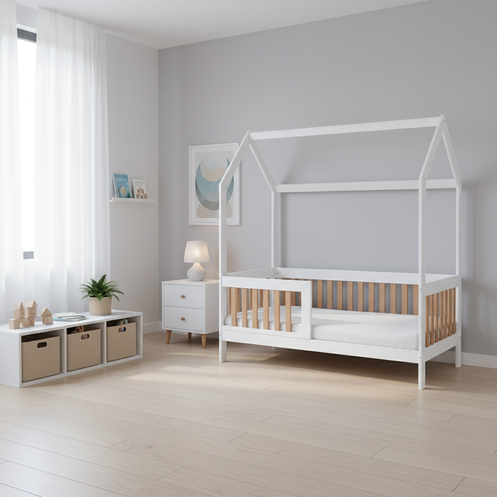 Elvisia Detská posteľ CASA BAMBINI | biela buk 80 x 160 cm