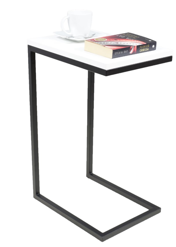 ArtAdrk Príručný stolík SPARK | čierne nohy Farba: Biela