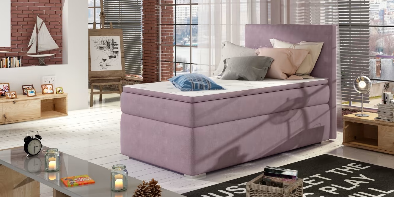 E-shop ArtElta Čalúnená jednolôžková posteľ ROCCO | ľavá 90 x 200 cm Farba: Soro 65