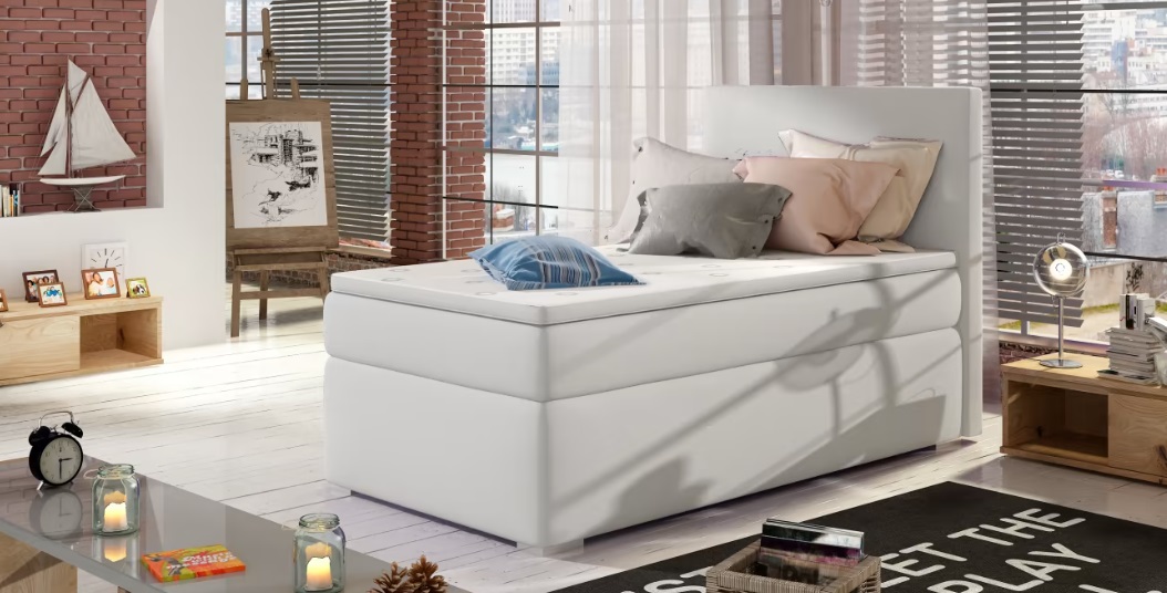E-shop ArtElta Čalúnená jednolôžková posteľ ROCCO | 90 x 200 cm | pravá Farba: Soft 17
