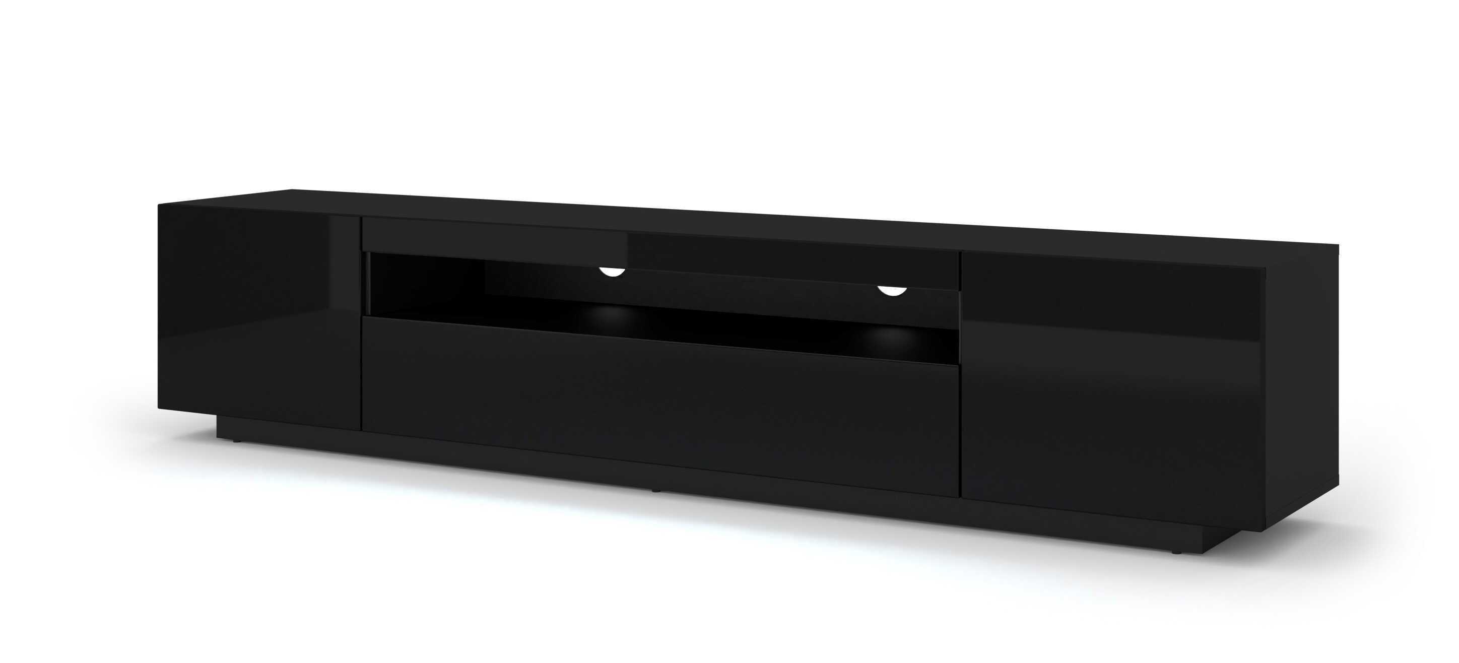 E-shop ARTBm TV stolík AURA 200 | čierny lesk Variant: bez LED osvetlenia