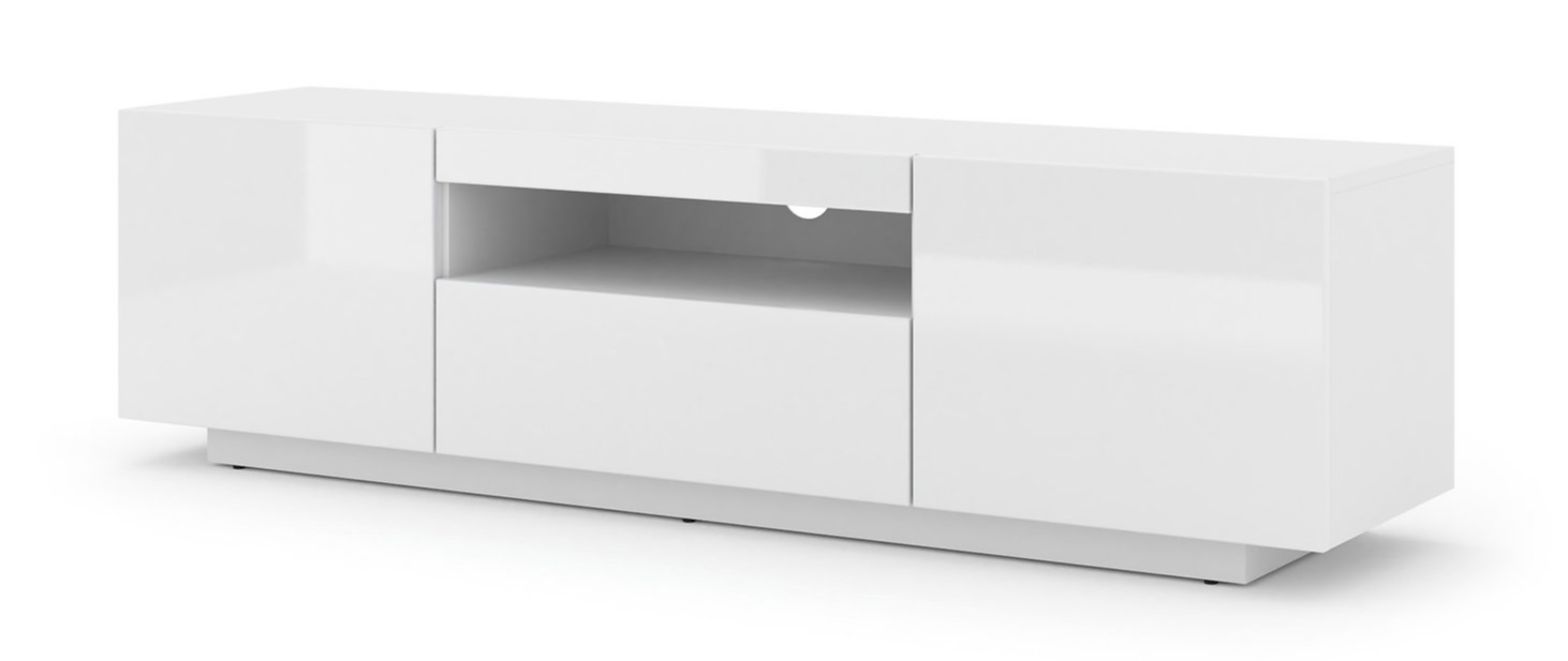 E-shop ARTBm TV stolík AURA 150 | biely lesk Variant: bez LED osvetlenia