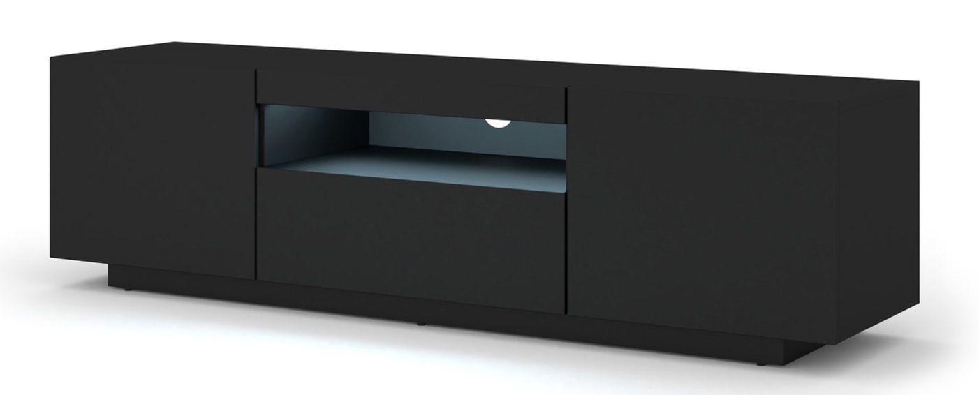 E-shop ARTBm TV stolík AURA 150 | čierny mat Variant: s LED osvetlením