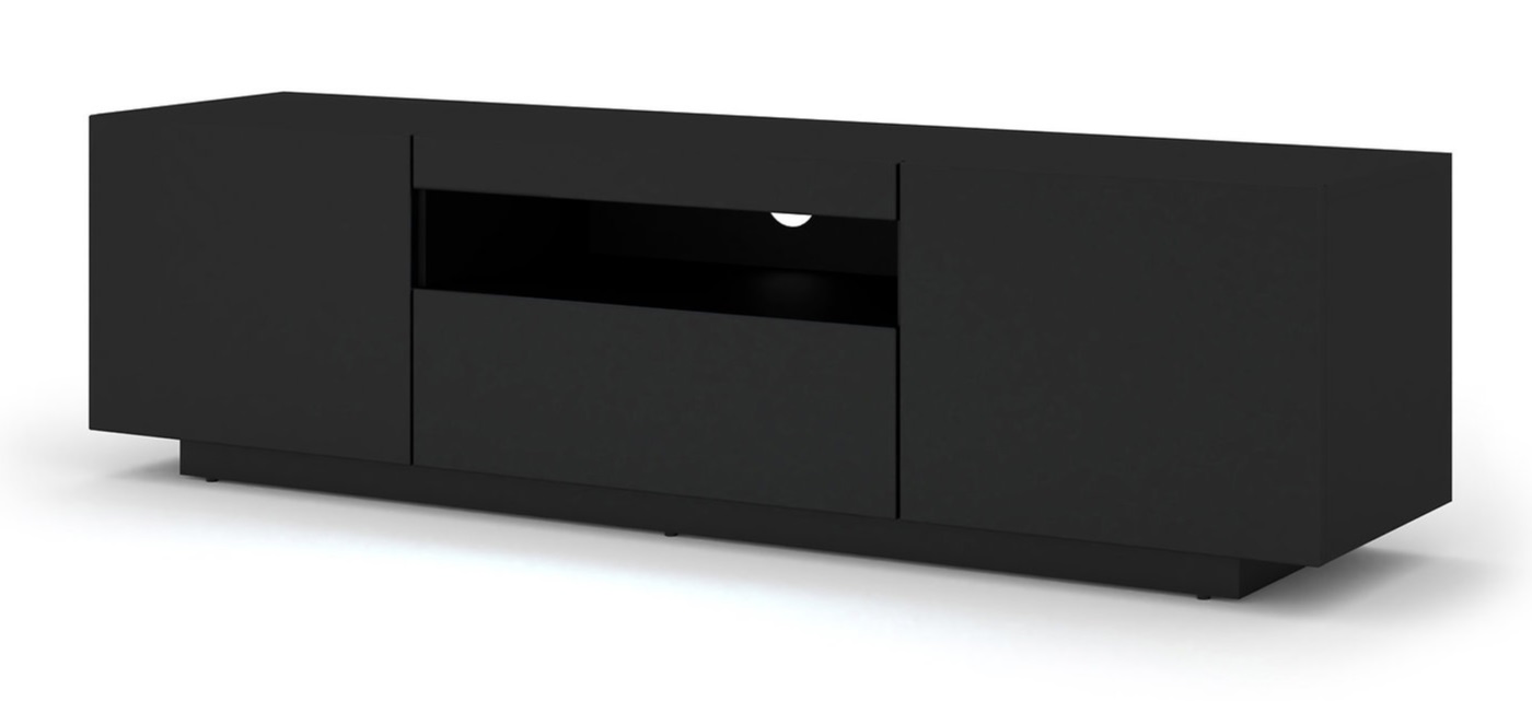 E-shop ARTBm TV stolík AURA 150 | čierny mat Variant: bez LED osvetlenia
