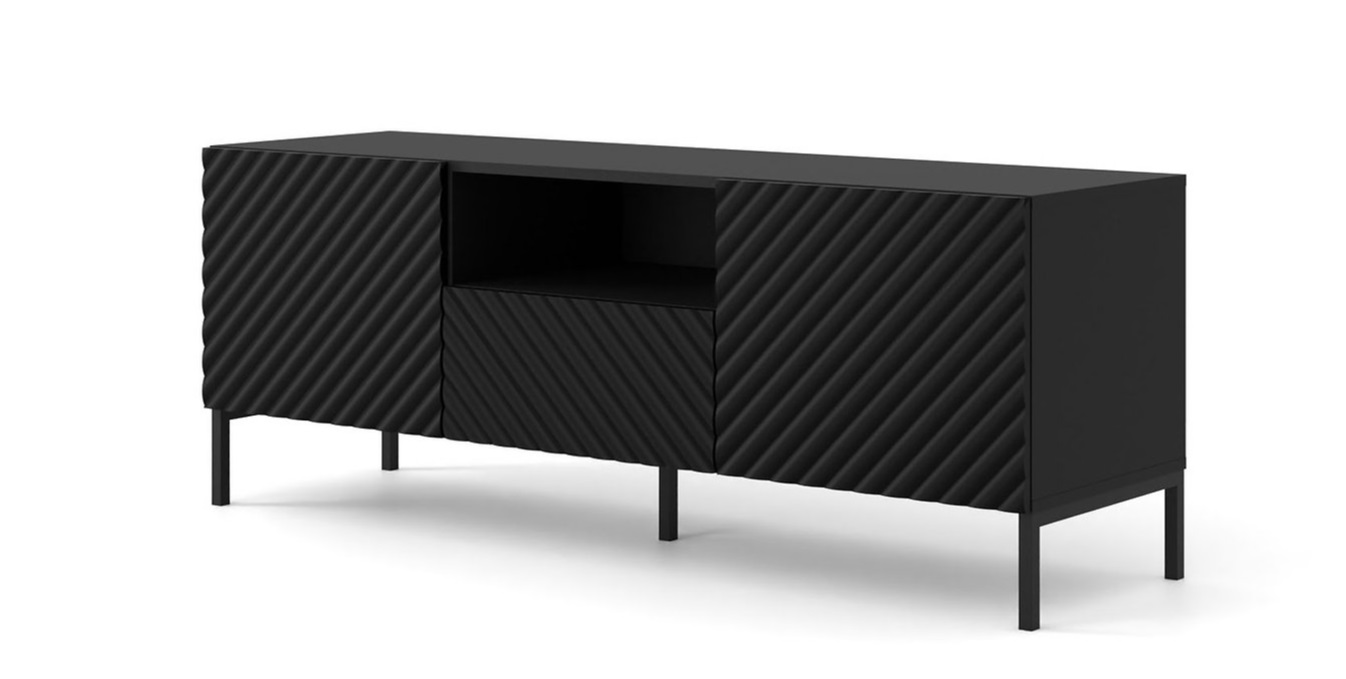 E-shop ARTBm Tv stolík SURF 150 | 2D1S Prevedenie: Čierny mat / čierne nohy
