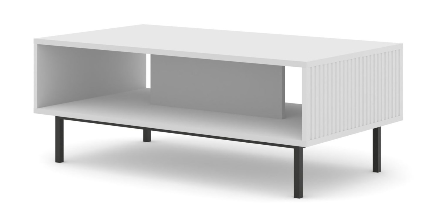 E-shop ARTBm Konferenčný stolík RAVENNA B 90 | biela matná Prevedenie: Biela matná / čierna podnož