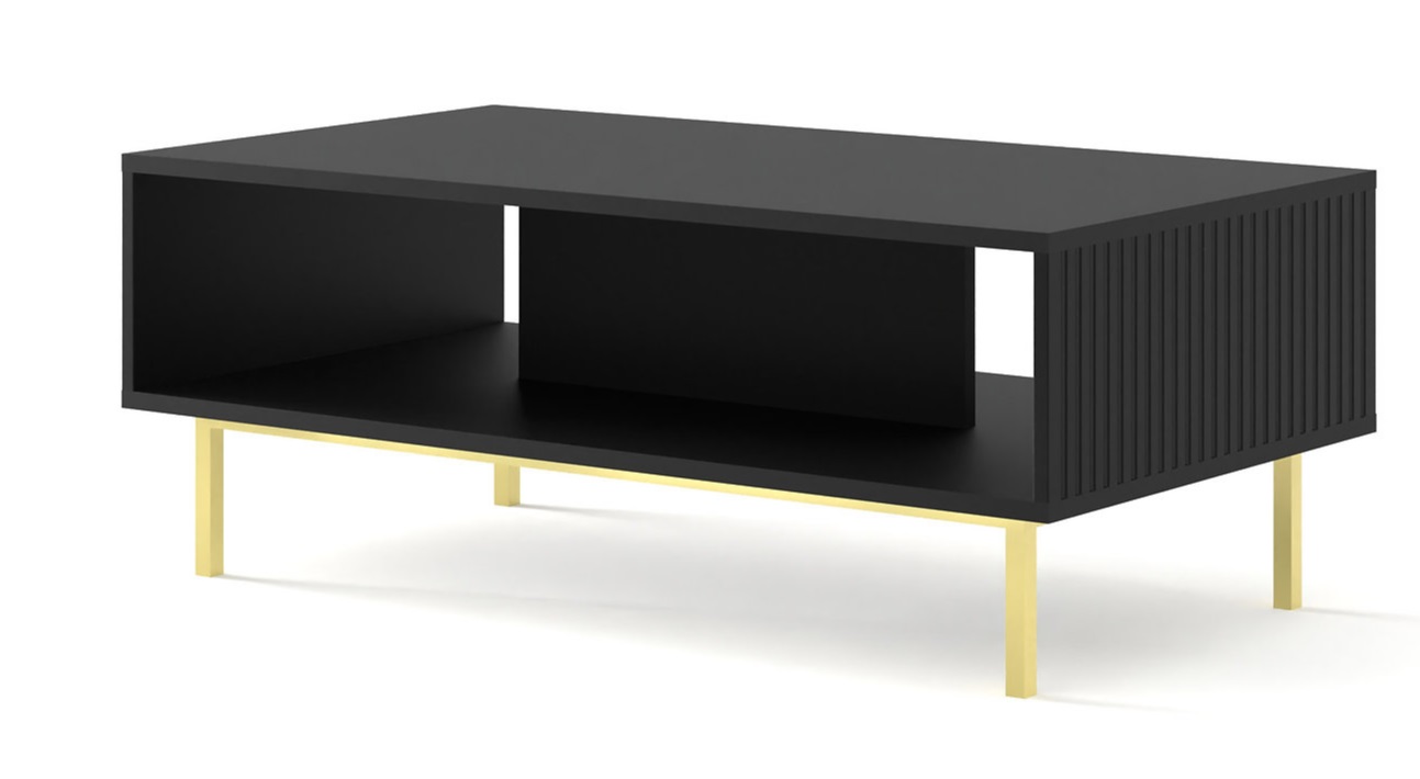 E-shop ARTBm Konferenčný stolík RAVENNA B 90 | čierna matná Prevedenie: Čierny mat / zlatá podnož