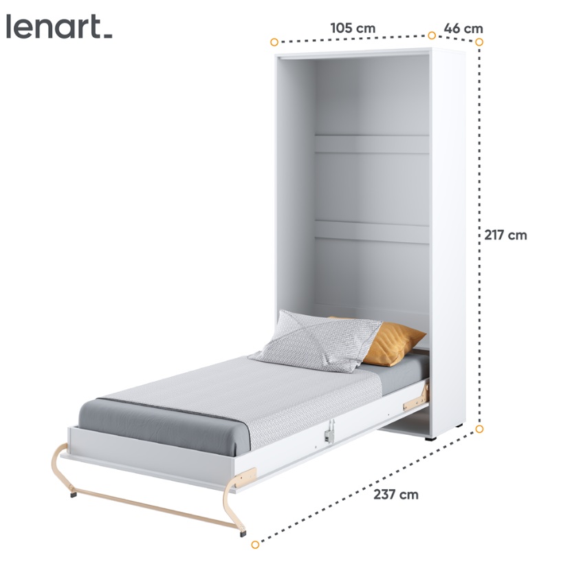 Dig-net nábytok Sklápacia posteľ Lenart CONCEPT PRO CP-03 | 90 x 200 cm Farba: Sivá