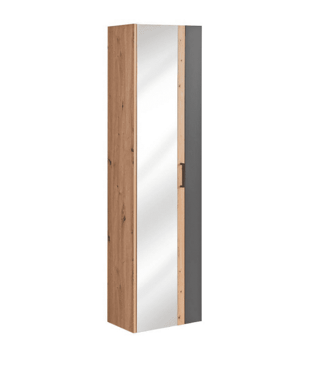 ArtCom Vysoká skrinka do kúpeľne so zrkadlom MADERA Grey 803