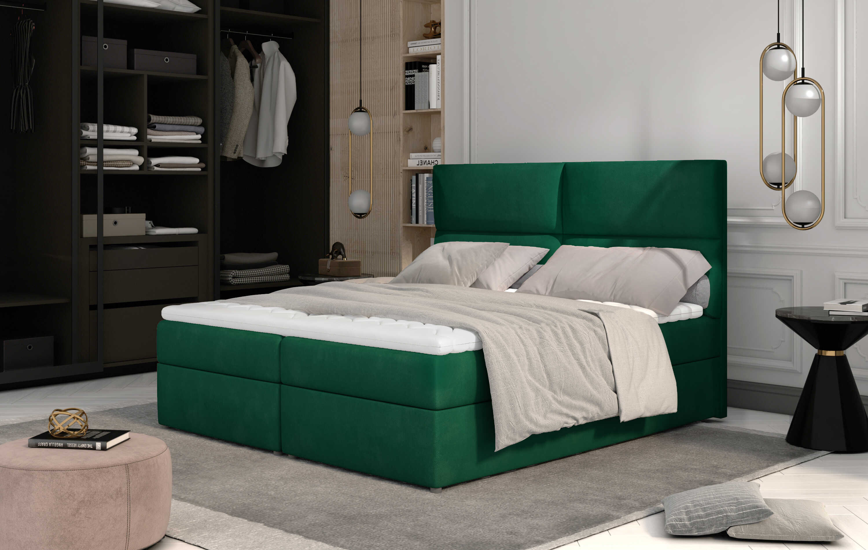 ArtElta Manželská posteľ AMBER Boxspring | 140 x 200 cm Farebné prevedenie AMBER: Kronos 19