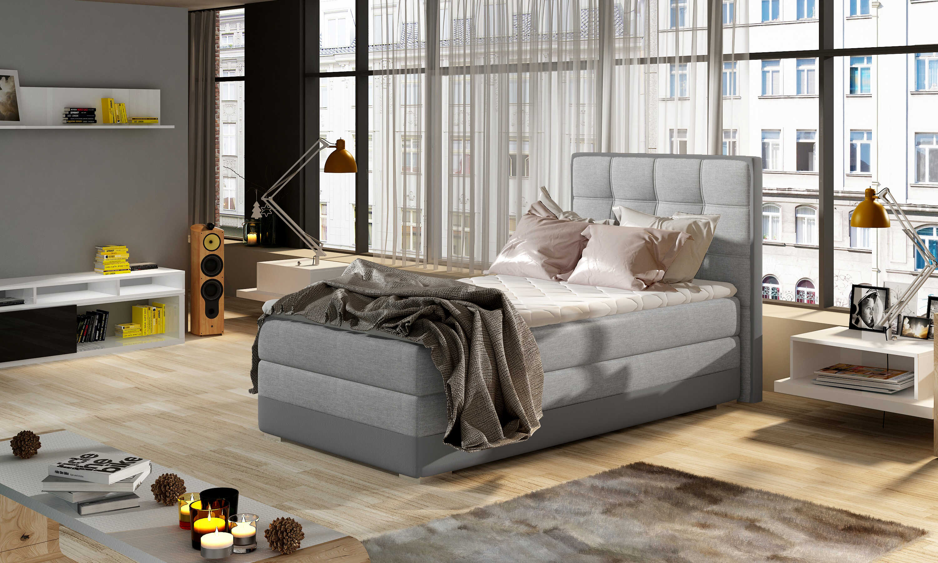 E-shop ArtElta Jednolôžková posteľ ASTER 90 | ľavá Farba ASTER 90: Sawana 21/Soft 29