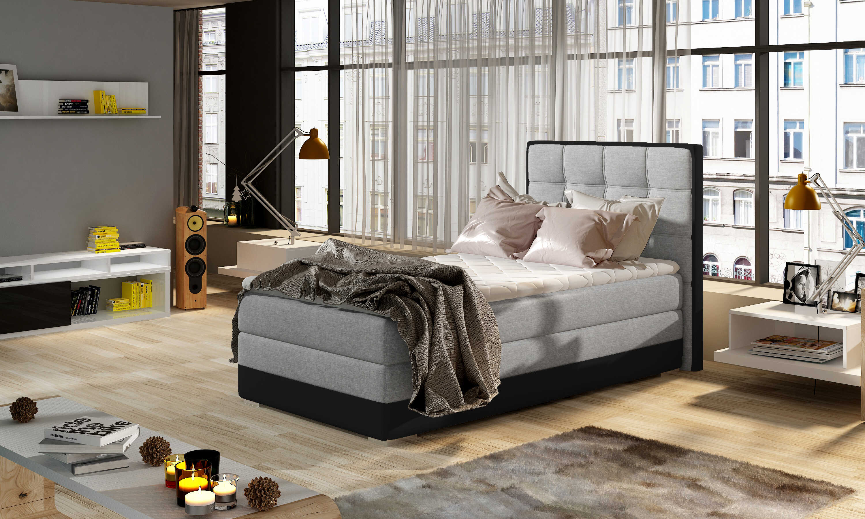 E-shop ArtElta Jednolôžková posteľ ASTER 90 | ľavá Farba ASTER 90: Sawana 21/Soft 11