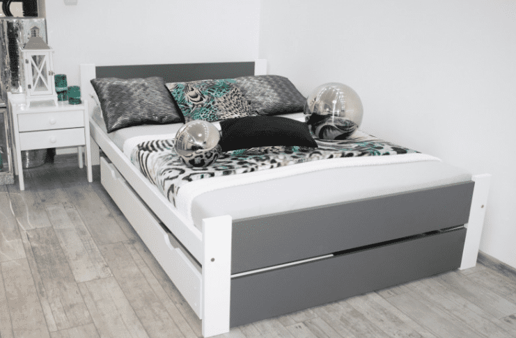 Elvisia Manželská posteľ LEA s roštom | 160 x 200 cm Farba: Sivá