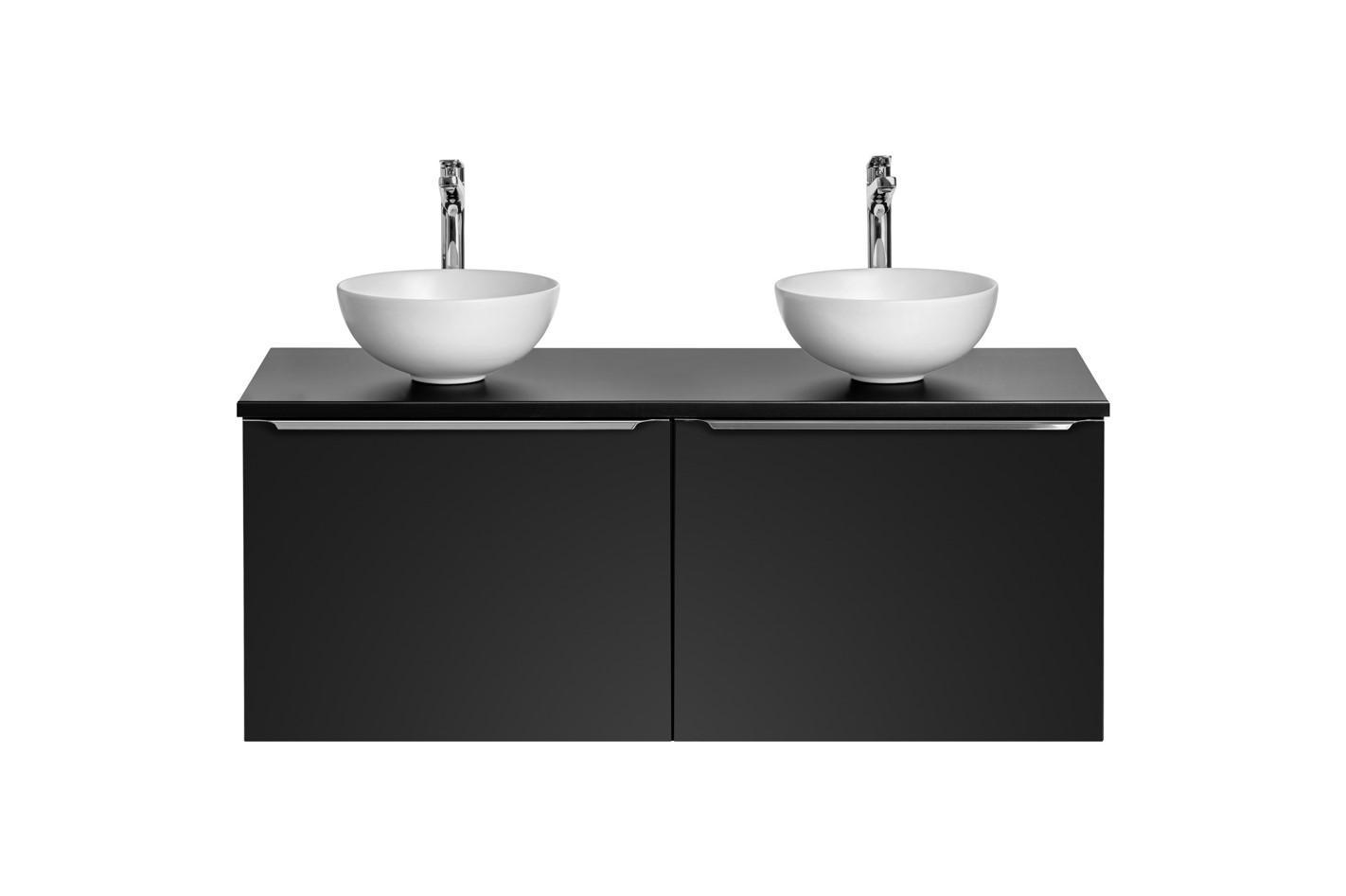 ArtCom Kúpeľňová skrinka s umývadlom a doskou SANTA FE Black DU120/1 | 120 cm