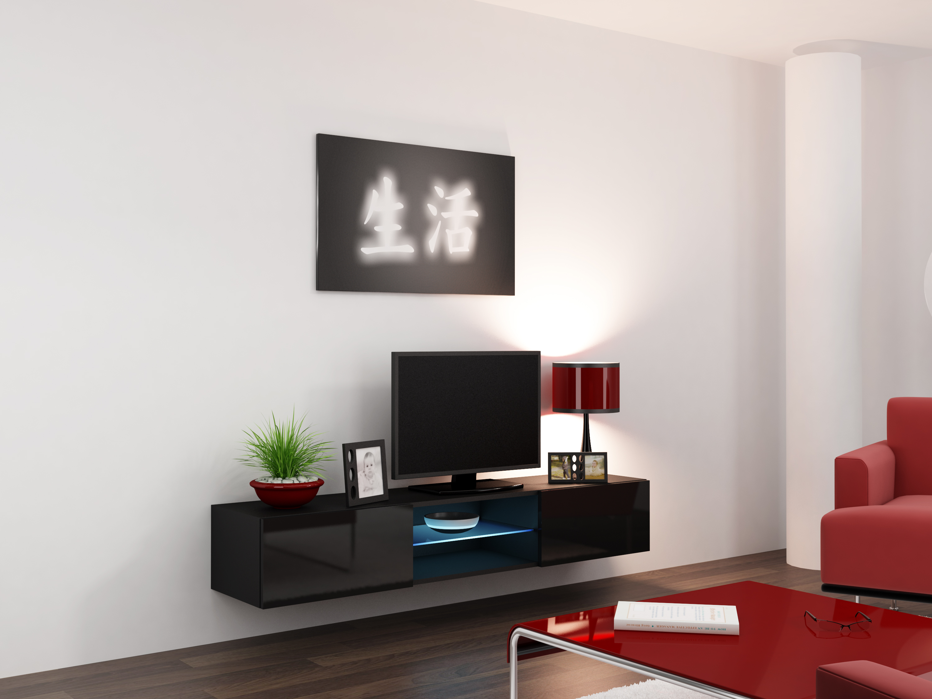 Artcam RTV Vigo / glass / čierna-čierny lesk