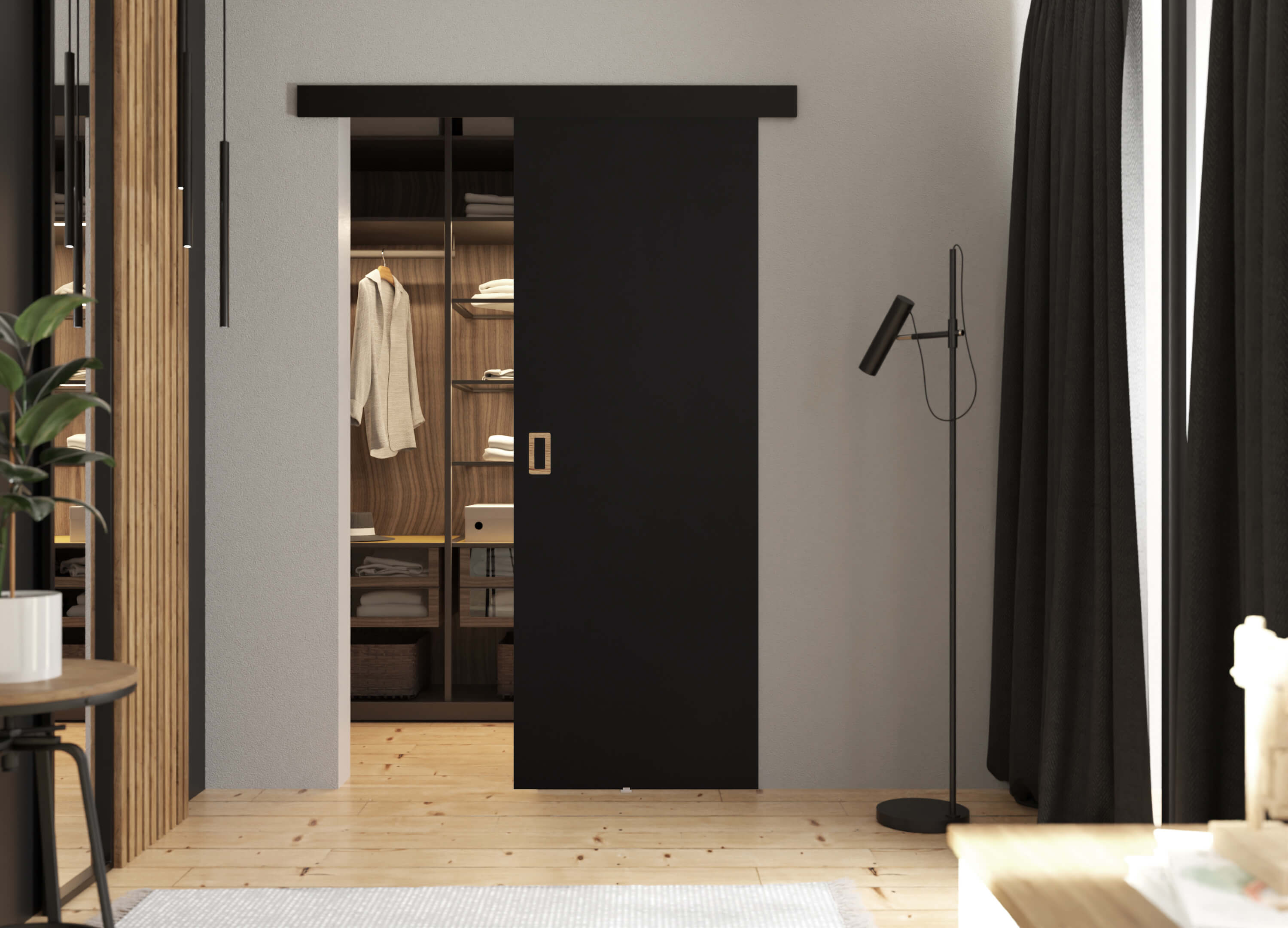 KIER Posuvné dvere WERDI | 70 cm Farba: Čierna