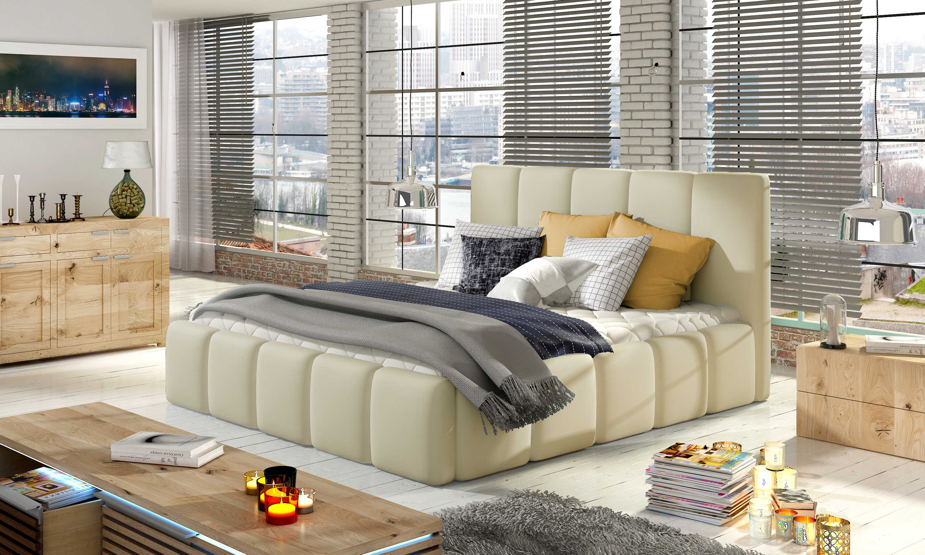 ArtElta Manželská posteľ EDVIGE | 180 x 200 cm Farebné prevedenie EDVIGE: Soft 33