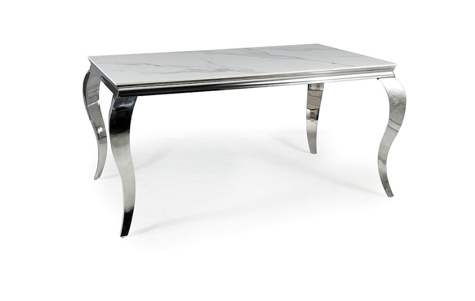 Signal Jedálenský stôl PRINCE CERAMIC | biely lesk 90 x 150 cm