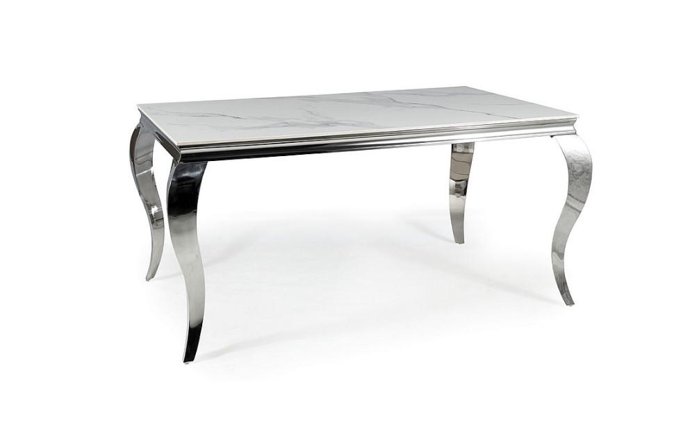 Signal Jedálenský stôl PRINCE CERAMIC | biely lesk 90 x 180 cm