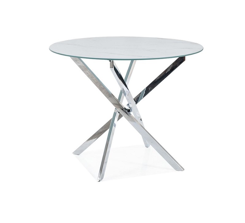 E-shop Signal Okrúhly jedálenský stôl AGIS | biely efekt mramoru