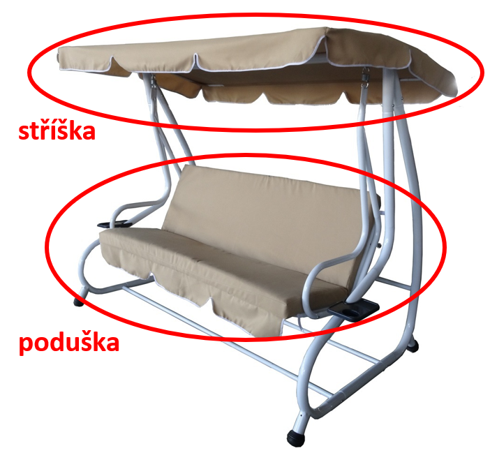 ArtRoja Strieška + podušky k hojdačke DE LUXE | béžová