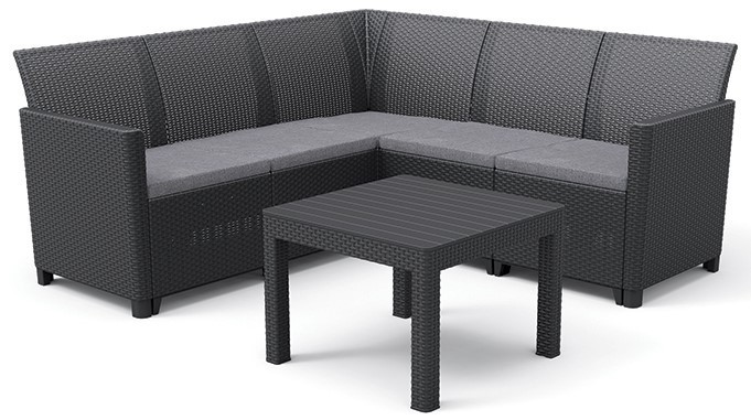 KETER Záhradný set CLARA 5 corner small table | grafit