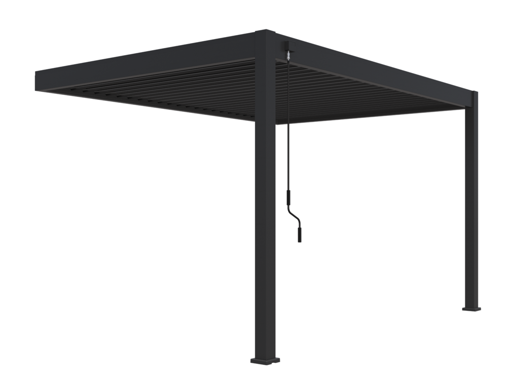 ArtRoja Bioklimatická hliníková pergola INTRO PLUS do steny | antracit 4 x 3 m