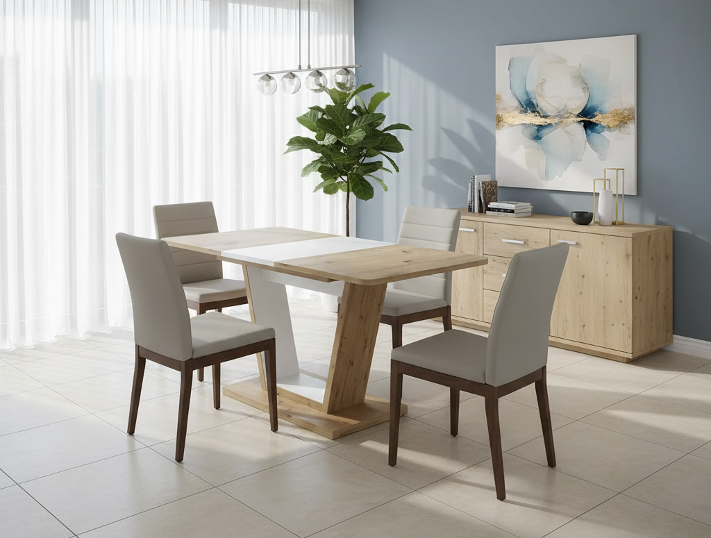 Signal Rozkladací jedálenský stôl NIGEL | biela