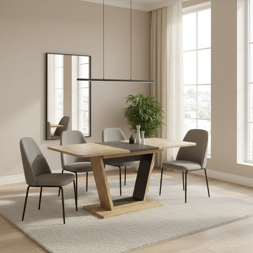 Signal Rozkladací jedálenský stôl NIGEL | hnedá