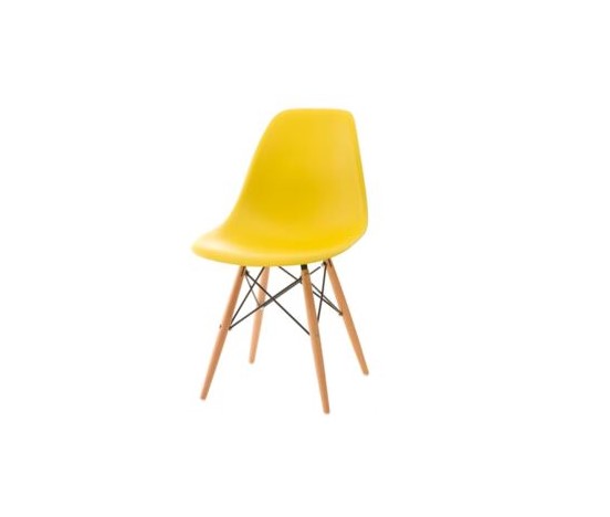 E-shop ArtD Stolička P016W PP inšpirovaná DSW drevené nohy | žltá