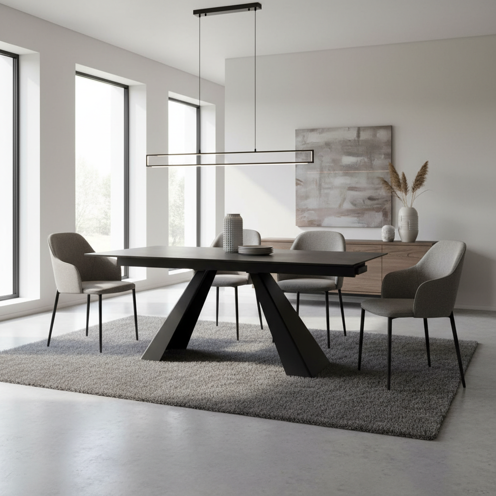 Signal Jedálenský stôl SALVADORE | antracit/čierny mat