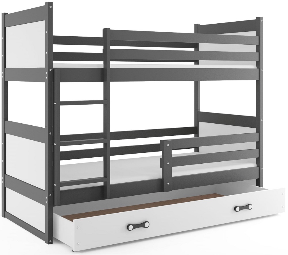 E-shop BMS Detská poschodová posteľ RICO | sivá 80 x 160 cm Farba: Biela