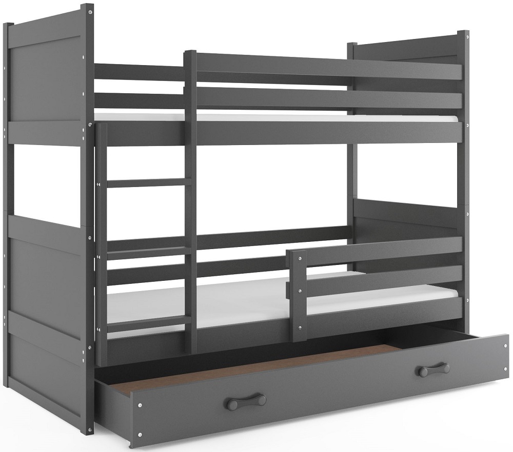 E-shop BMS Detská poschodová posteľ RICO | sivá 80 x 160 cm Farba: Sivá