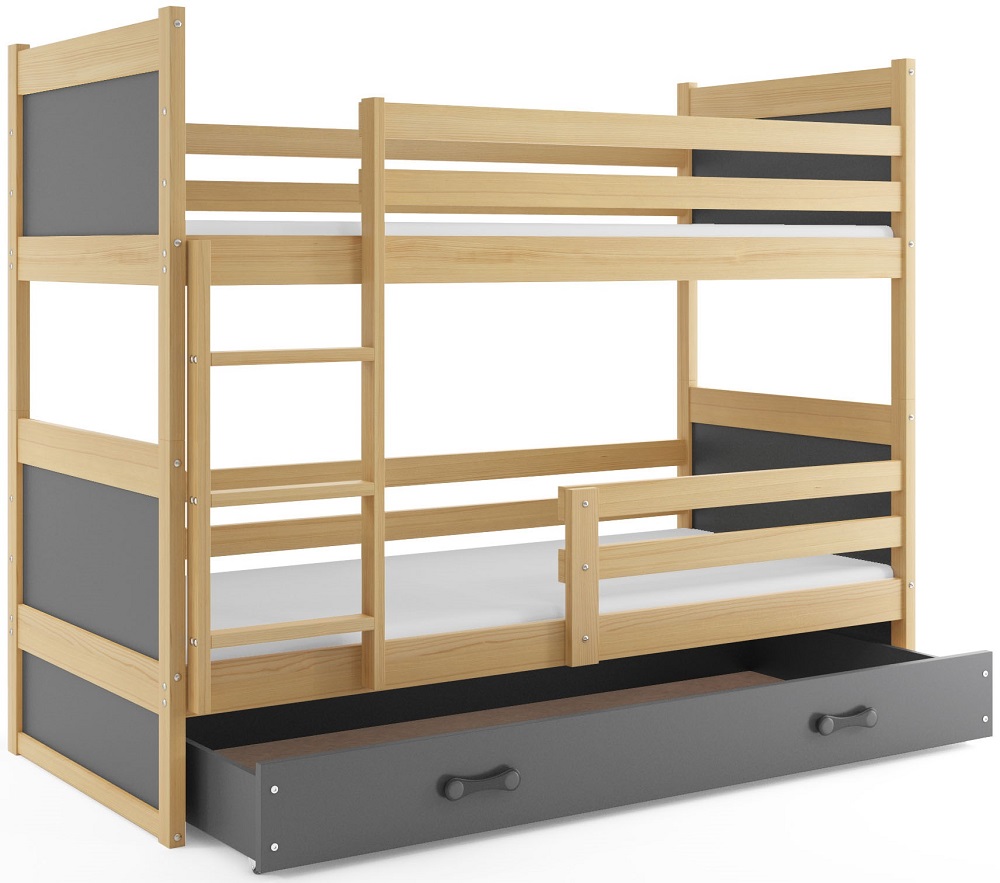 E-shop BMS Detská poschodová posteľ RICO | borovica 80 x 160 cm Farba: Sivá