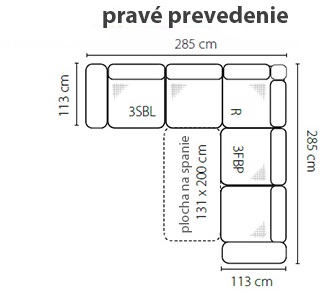 Stagra Rohová sedacia súprava MELLO Prevedenie: Pravé - 3SBL+R+3FBP