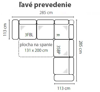 Stagra Rohová sedacia súprava MELLO Prevedenie: Ľavé - 3FBL+R+3SBP